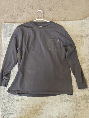 Dickies Men's Long Sleeve Pocket Tee - Charcoal Gray